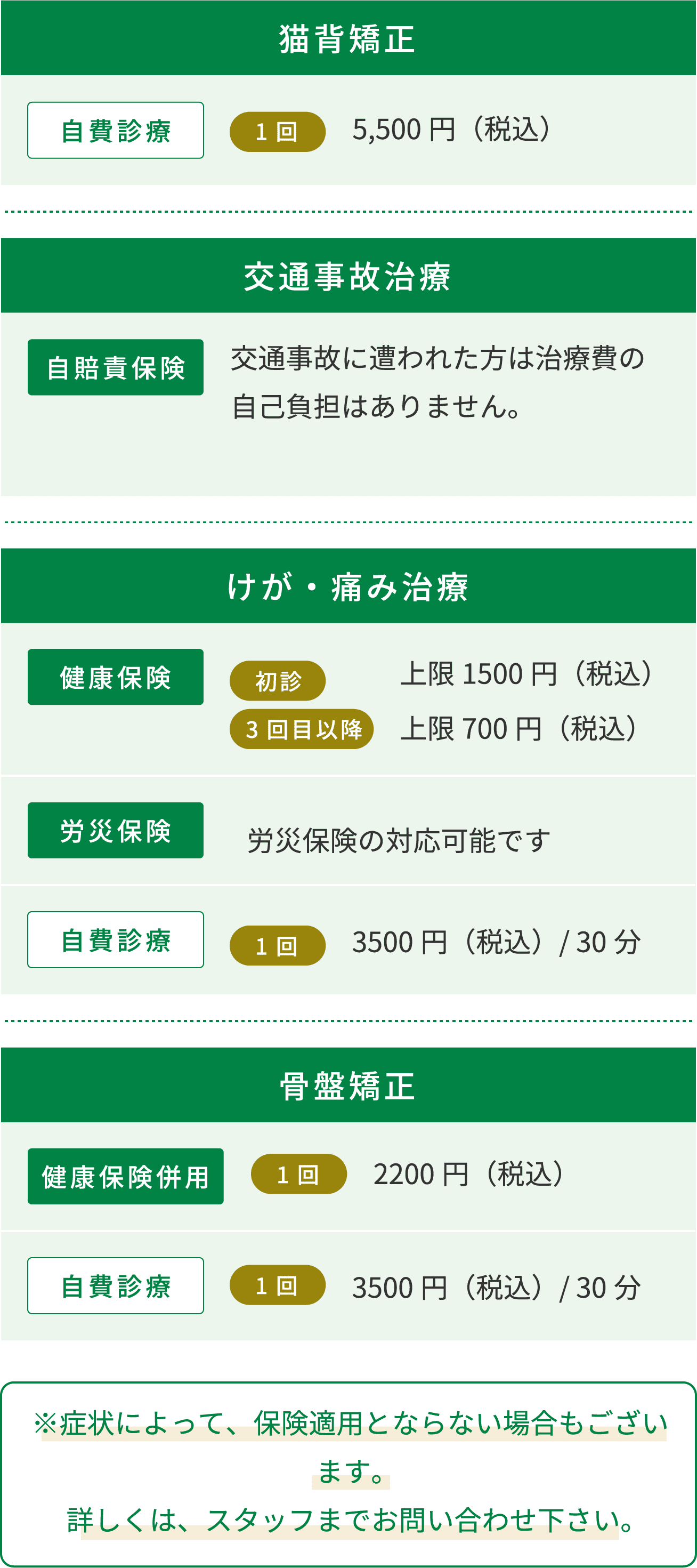 料金表